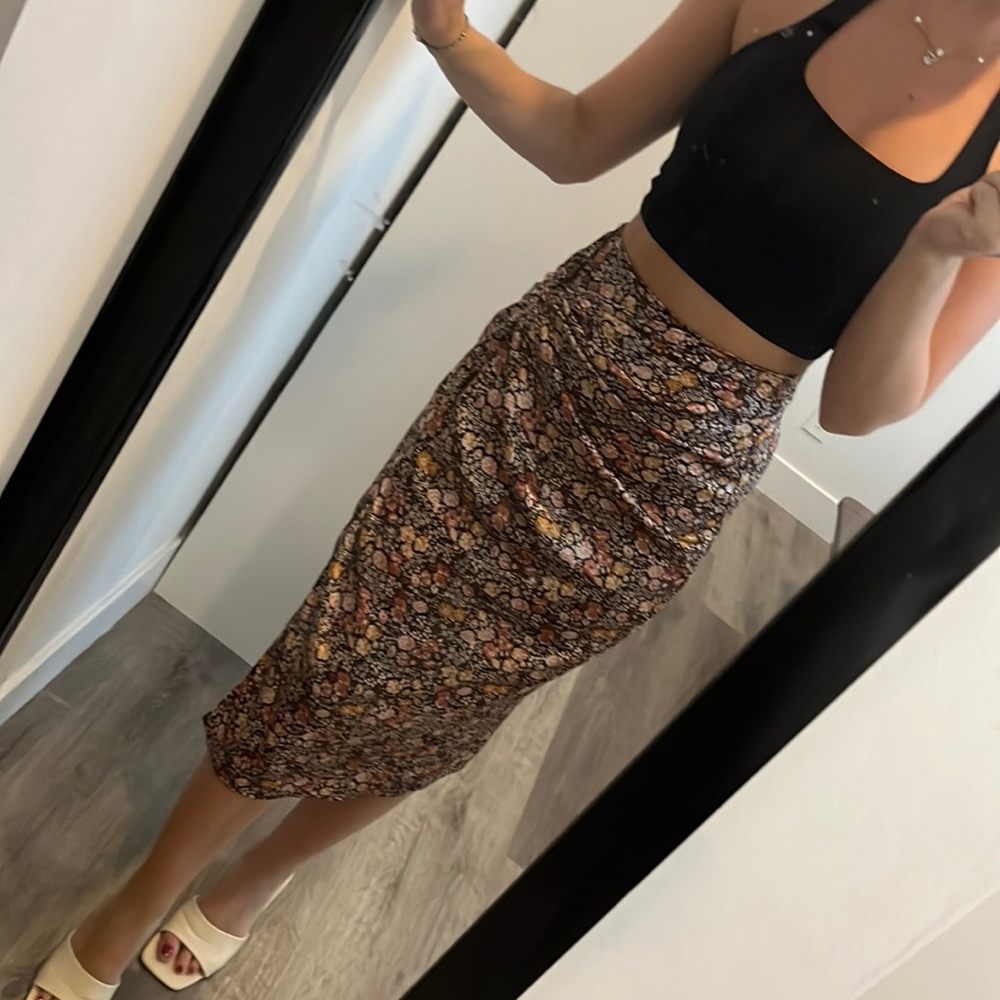 Abercrombie floral silk skirt